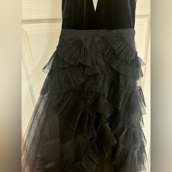 BCBG Max Azria Velvet and Tulle Backless Halter Gown - Picture 5 of 5